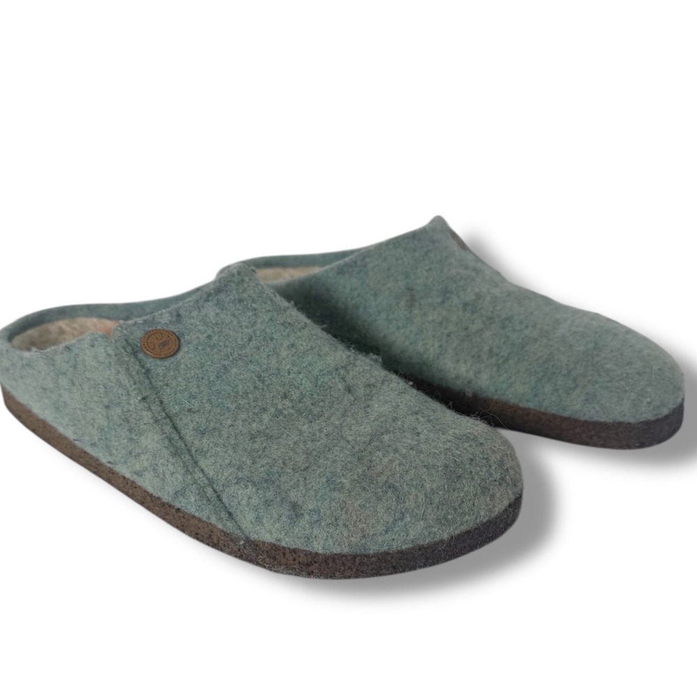 Birkenstock Shoes Women's 6 Zermatt Wool Felt Shearling Slipper Clog Green EU 37